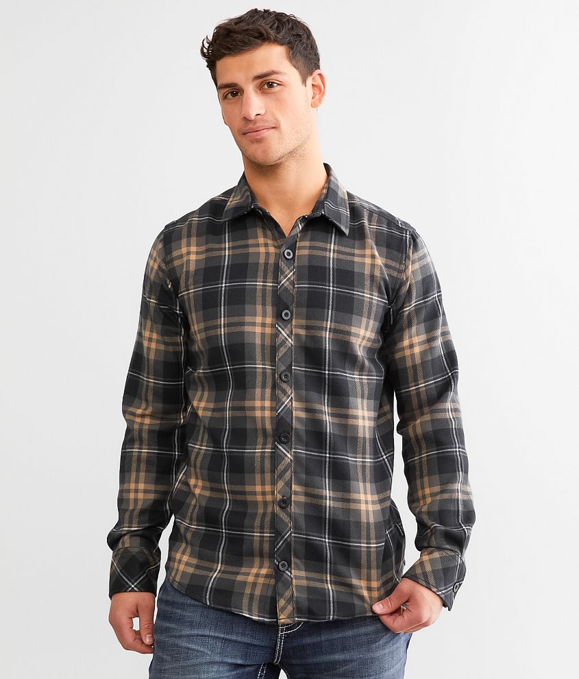 Departwest Plaid Shirt - Men's Shirts in Black Tan Olive | Buckle