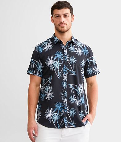 Departwest Tropical Print Performance Stretch Shirt front view