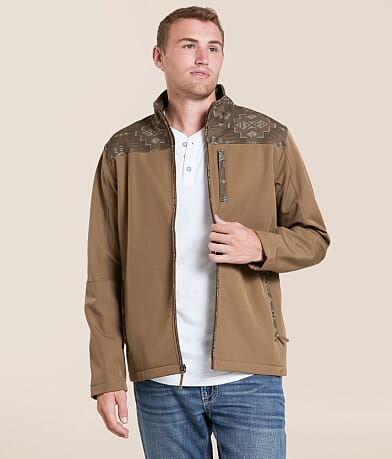 Gentry County Southwestern Color Block Softshell Jacket front view