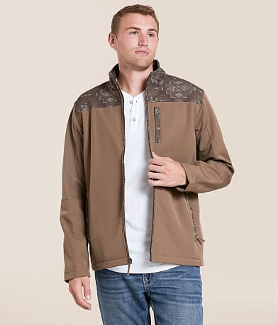 Gentry County Southwestern Color Block Softshell Jacket front view