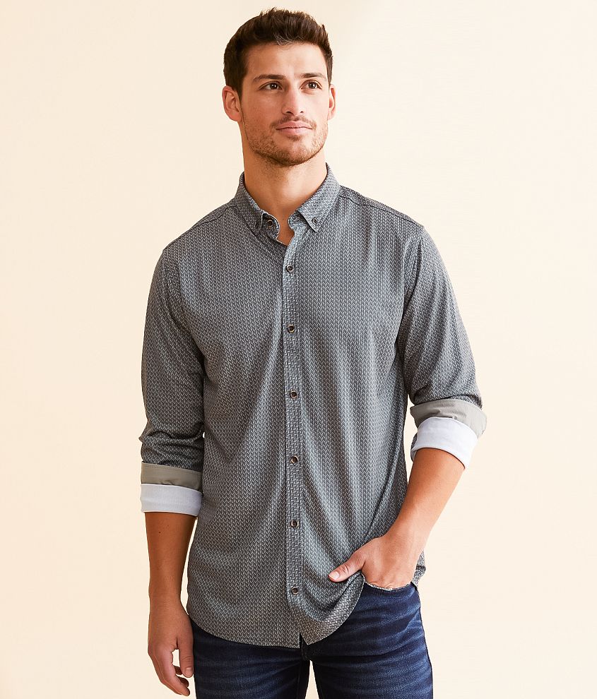 J.B. Holt Herringbone Knit Standard Performance Shirt front view