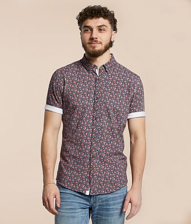J.B. Holt Floral Tailored Knit Shirt front view