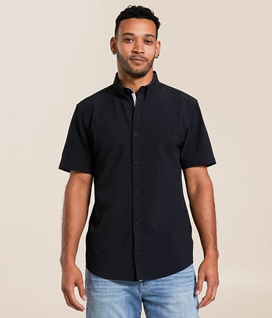 J.B. Holt Tonal Striped Athletic Performance Stretch Shirt front view