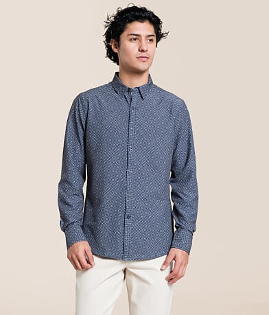 J.B. Holt Double Print Athletic Performance Stretch Shirt front view