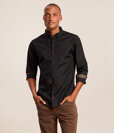 black brown dress shirts Men's Long sleeve Color:Pistachio Blu Pepper Azazie Voni Lemongrass Stretch 65% polyester/35% rayon materials