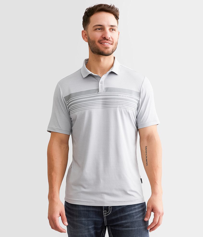 Maven Co-op Striped Performance Polo