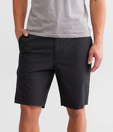 Mens black flat hot sale front shorts