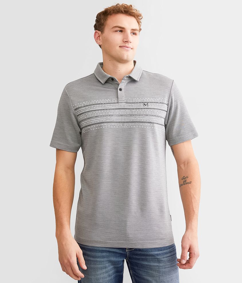 Maven Co-op Striped Performance Polo front view