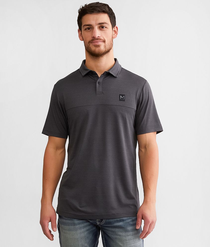 Maven Co-op Striped Performance Polo front view