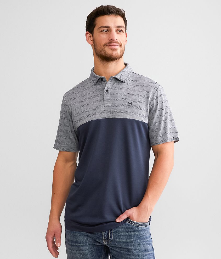 Maven Co-op Striped Performance Polo front view