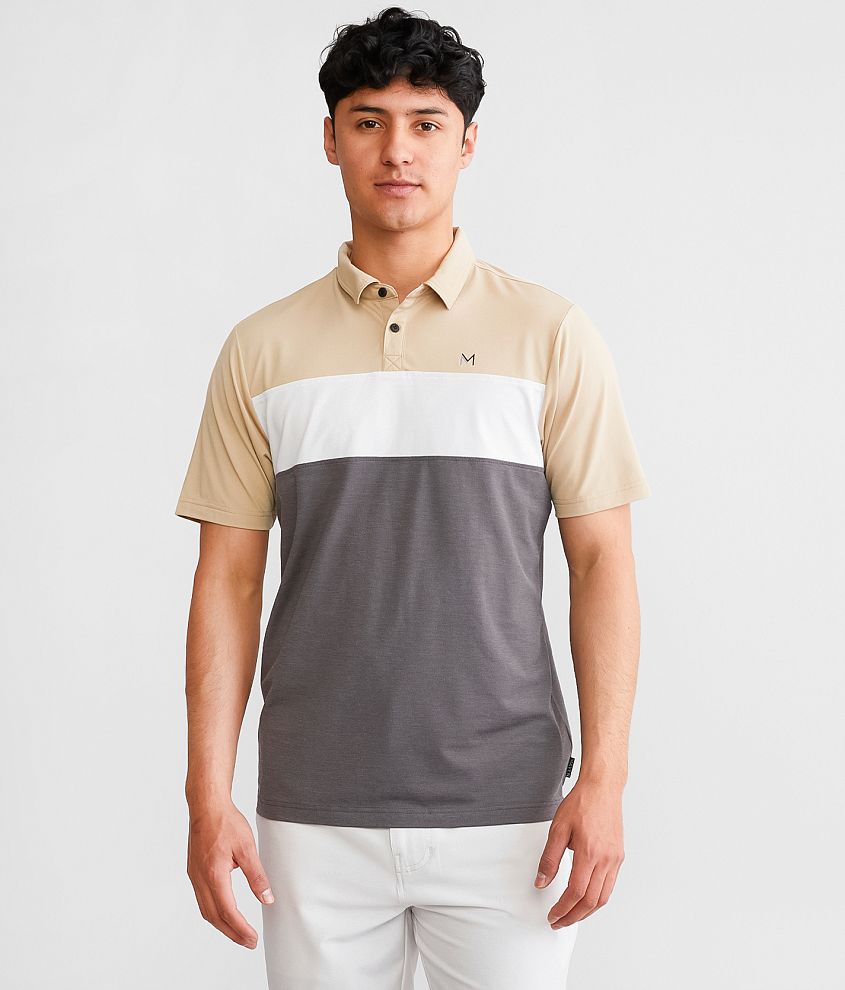 Maven Co-op Striped Performance Polo front view