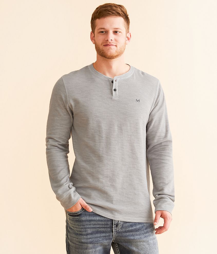 Maven Co-op Heat Slub Knit Henley front view