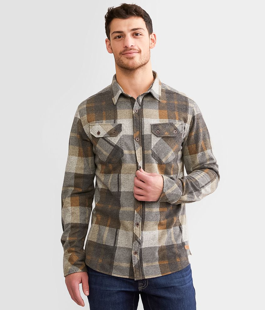 Outpost Makers Plaid Flannel Shirt - Men's Shirts in Dark Grey Tan | Buckle