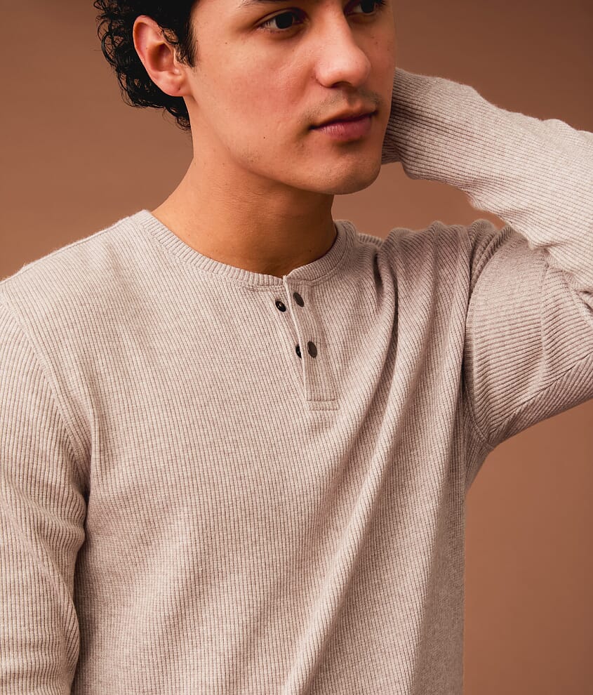 Ribbed Snap Henley