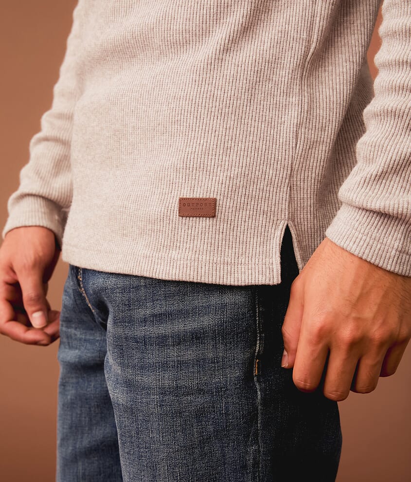 Ribbed Snap Henley