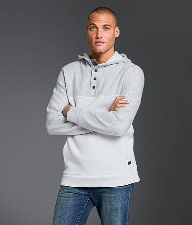 Outpost Makers Heathered Henley Hoodie front view