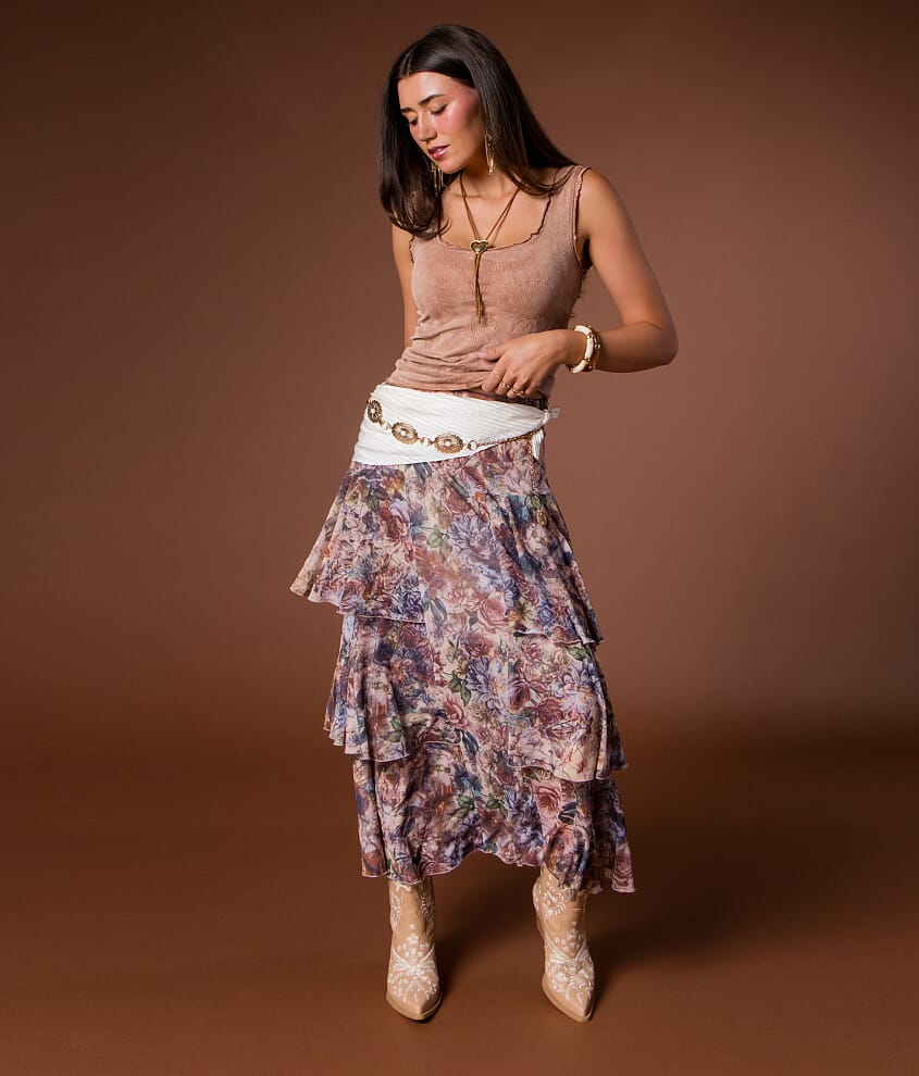 Scoop Neck Western Tank Top