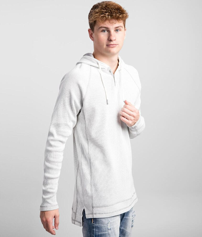 BKE Walt Thermal Henley Hoodie Men s Sweatshirts in White Buckle