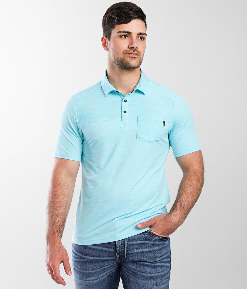 Veece Rory Performance Stretch Polo - Men's Polos in Teal White Heather ...