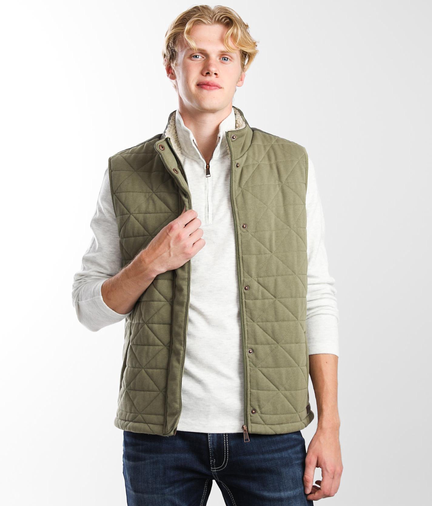 men's olive quilted vest