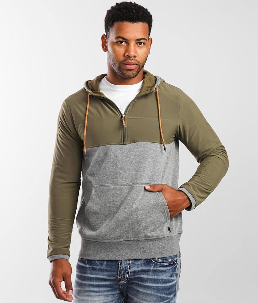 Veece Avery Quarter Zip Hoodie - Men's Sweatshirts in Olive