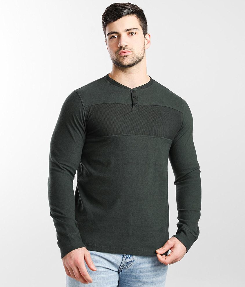 Veece Pieced Henley front view