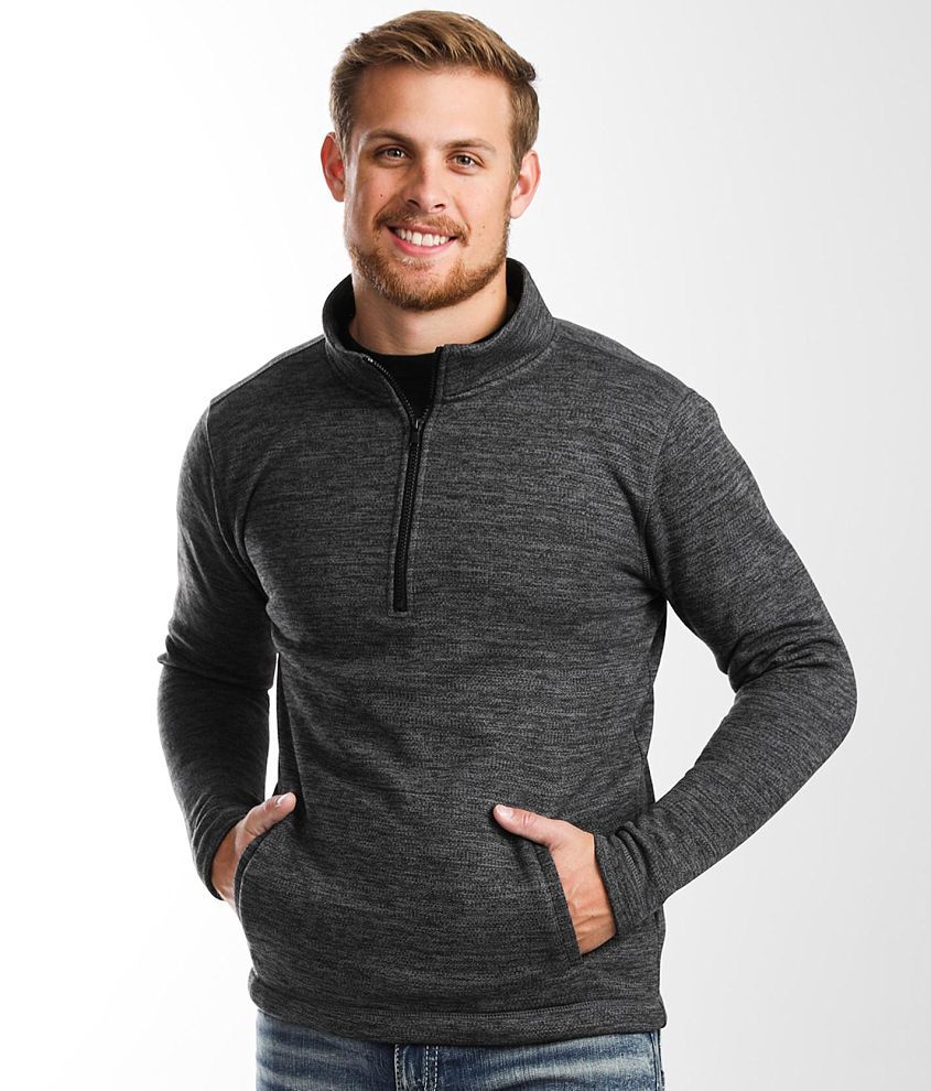 BKE Curtis Half Zip Heathered Sweater front view