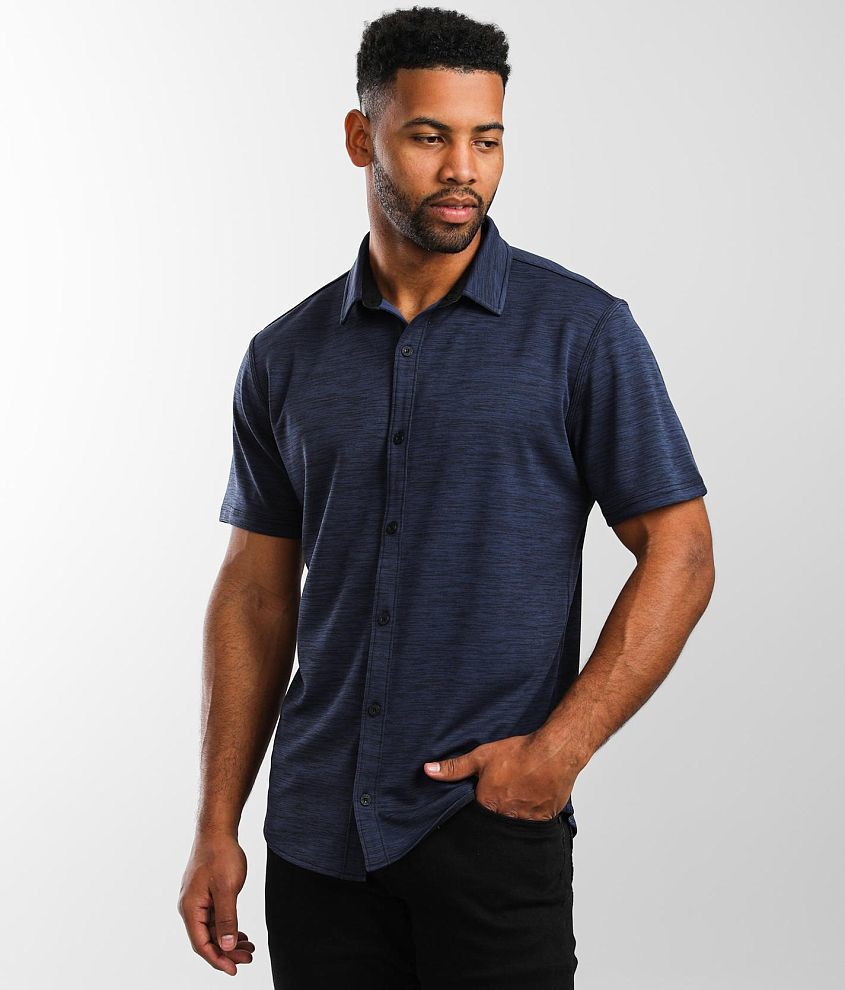 BKE Athletic Knit Performance Shirt - Men's Shirts in Navy | Buckle