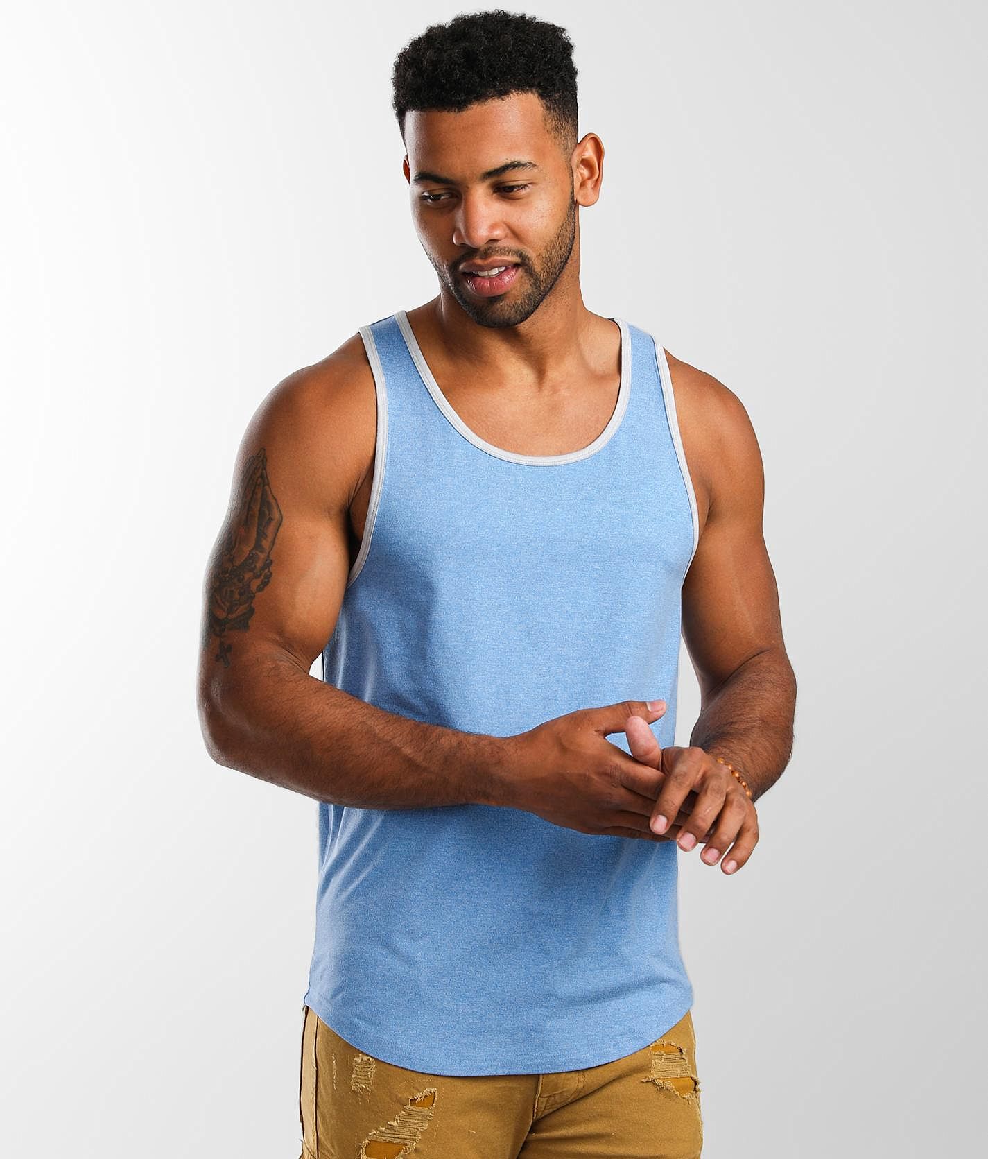 BKE Bellamy Performance Tank Top - Men's Activewear in Blue