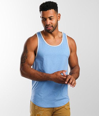 BKE Striped Tank Top - Men's Tank Tops in Fusion Coral