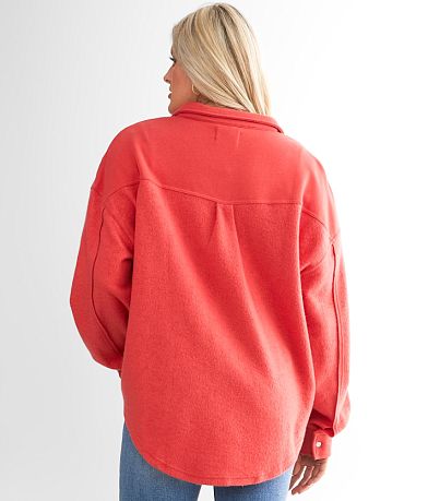BKE Reverse Fleece Shacket BACK