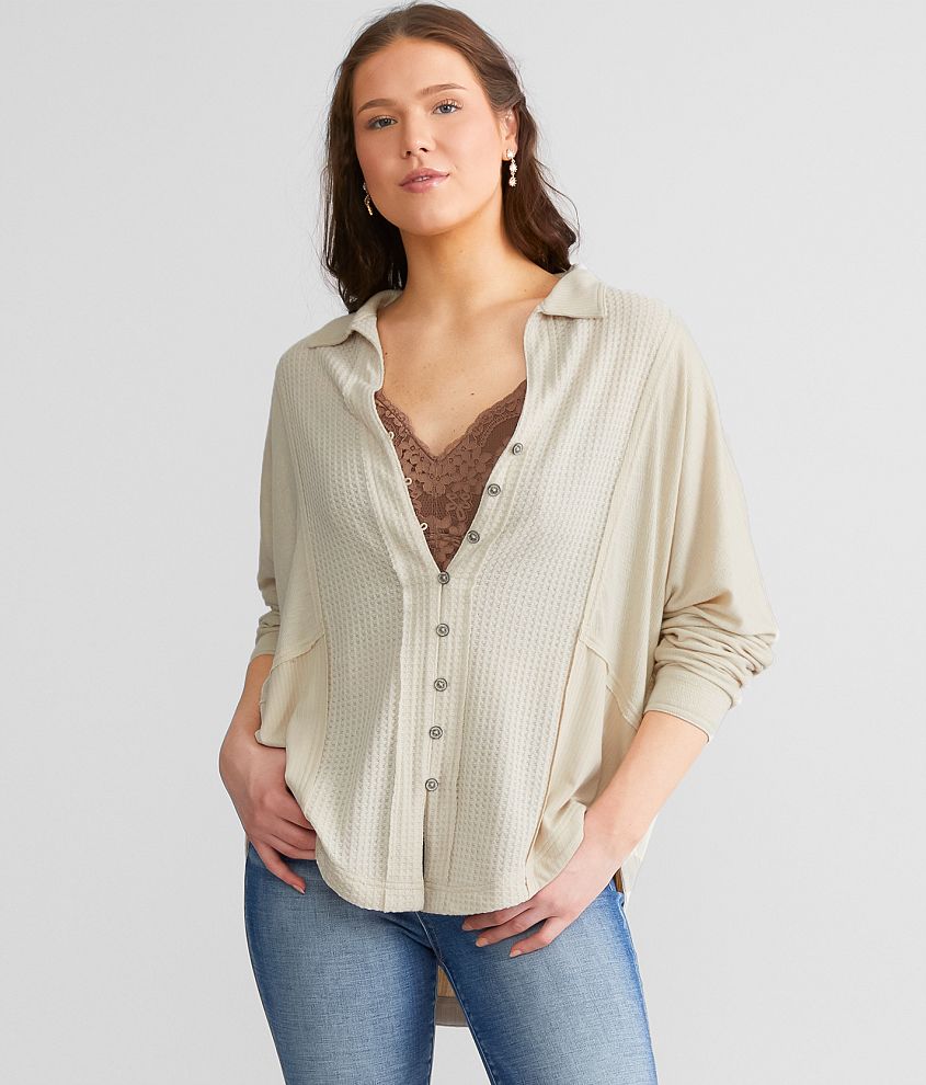 Amazon.com: Free People Women's Waffle Knit Tops Long Sleeve