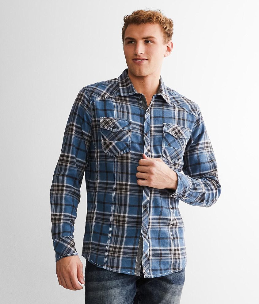 BKE Plaid Athletic Shirt front view