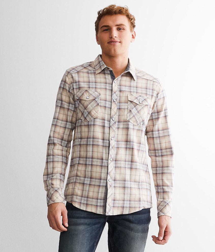 BKE Plaid Athletic Shirt front view