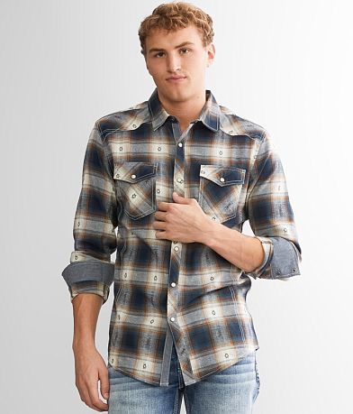 BKE Plaid Athletic Shirt front view