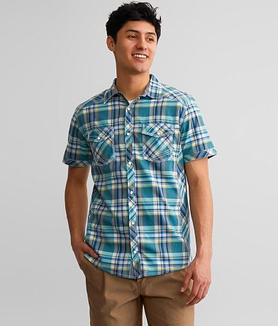 BKE Plaid Standard Shirt front view