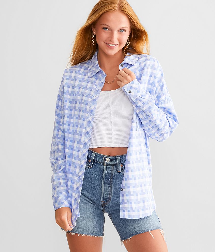 Checker Denim Jersey, Women's Checkered Jersey