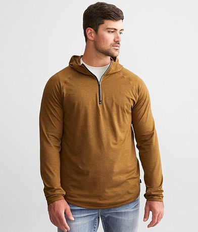 Veece Avery Quarter Zip Hoodie - Men's Sweatshirts in Olive Heather Grey