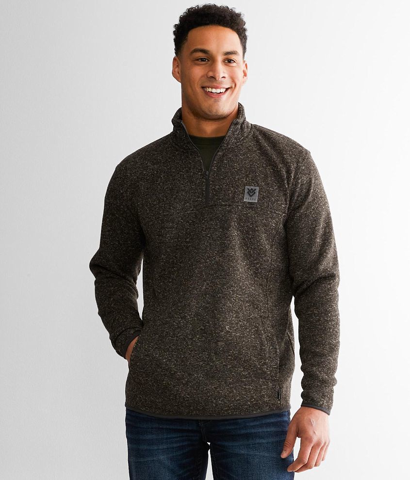 Men's marled fleece online zip sweater