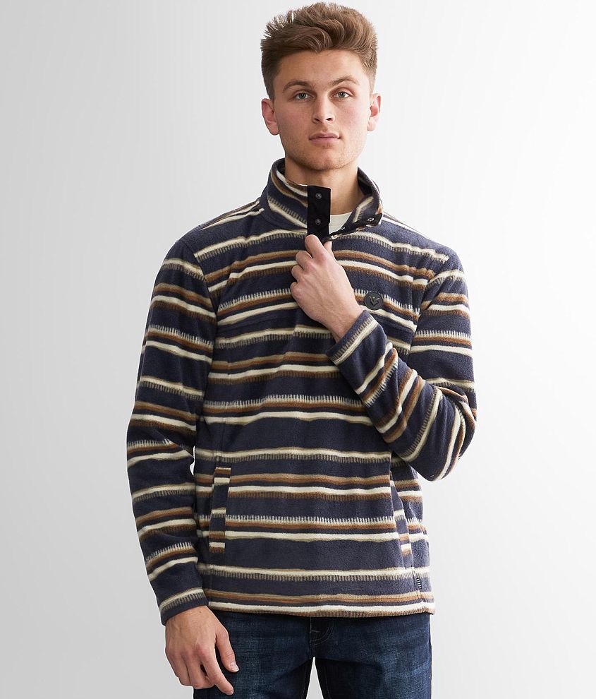 Veece Striped Polar Fleece Pullover front view