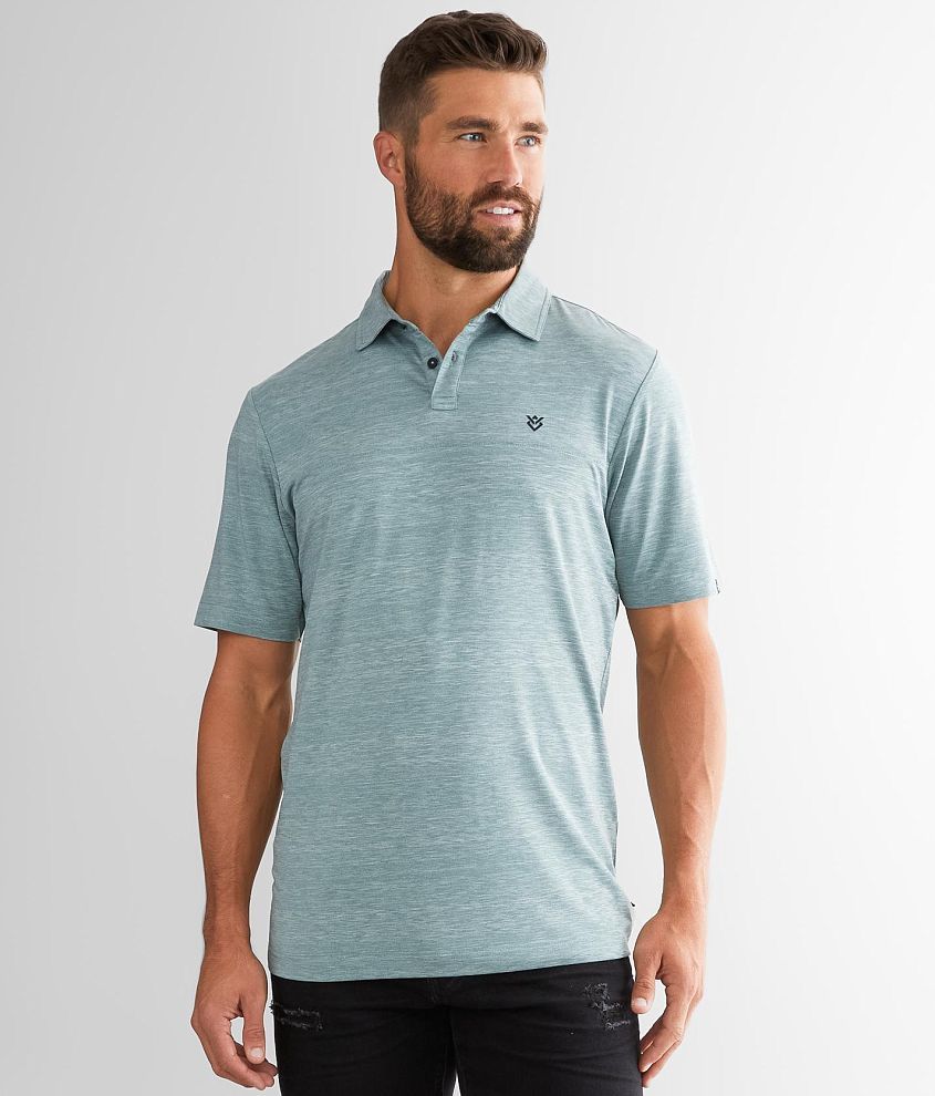 Veece Heathered Stretch Polo front view