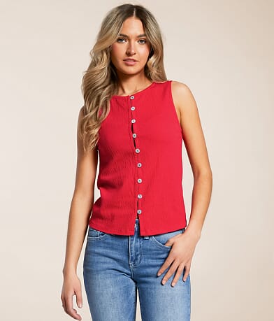 Willow & Root Textured Knit Tank Top front view