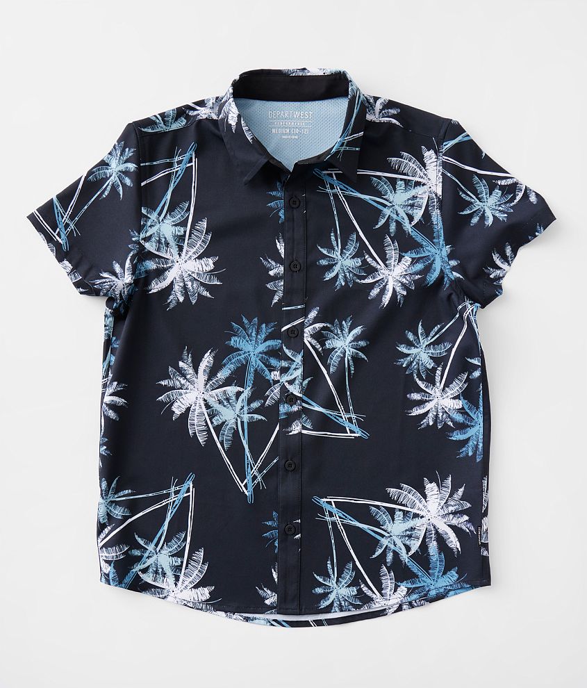 Boys - Departwest Tropical Print Performance Stretch Shirt front view