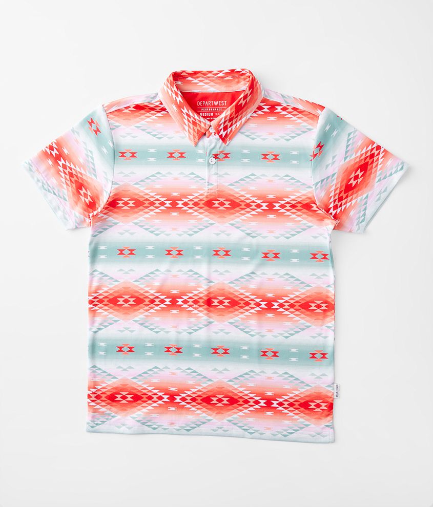 Boys - Departwest Southwestern Performance Polo front view