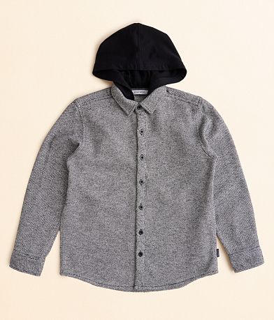 Departwest Boys - Hooded Flannel Shirt front view