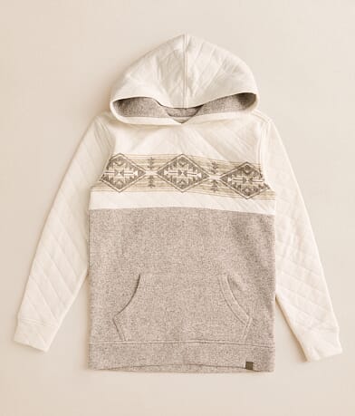 Gentry County Boys - Pieced Southwestern Hooded Sweatshirt front view