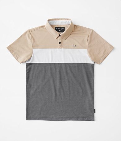 Maven Co-op Boys - Striped Performance Polo front view