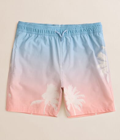 Maven Co-op Boys - Tidal Palm Tree Stretch Swim Trunks front view