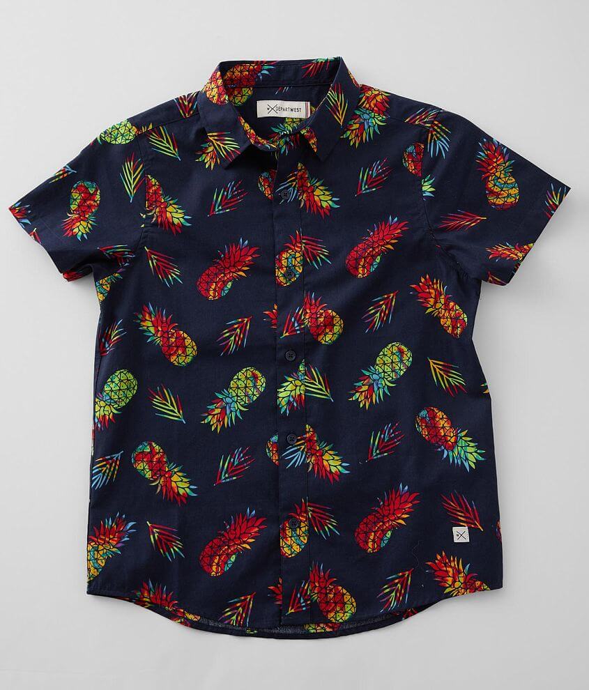 Boys - Departwest Rainbow Pineapple Shirt front view