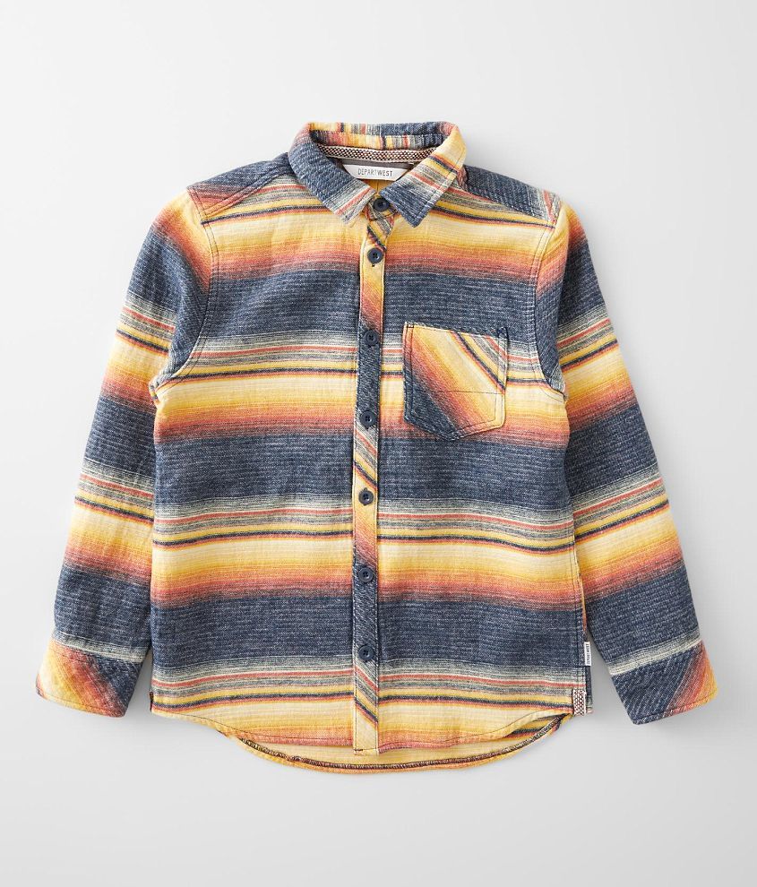 Boys - Departwest Striped Flannel Shirt - Boy's Shirts in Navy